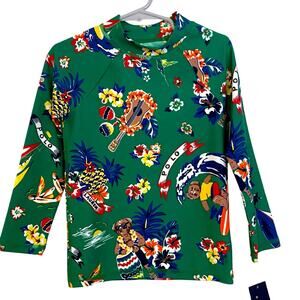 Polo Ralph Lauren Polo Bear Swim Rash Guard Top Size 4 NWT‎